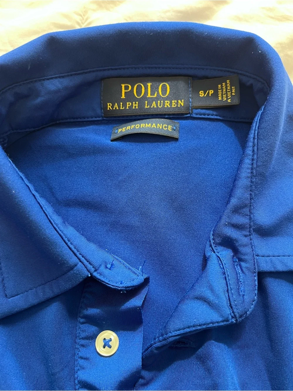 Ralph Lauren Men's Small Bright Blue Performance Polo with Red Pony